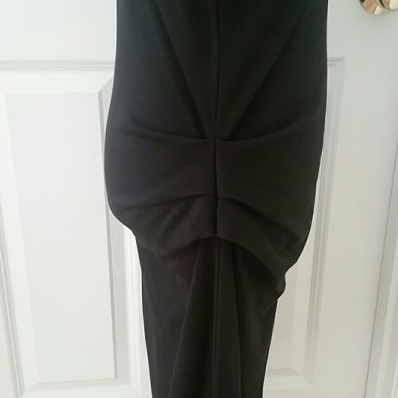 DKNYC Black Cowl Neck Ruched Contemporary LBD Size 12 - Picture 7 of 7